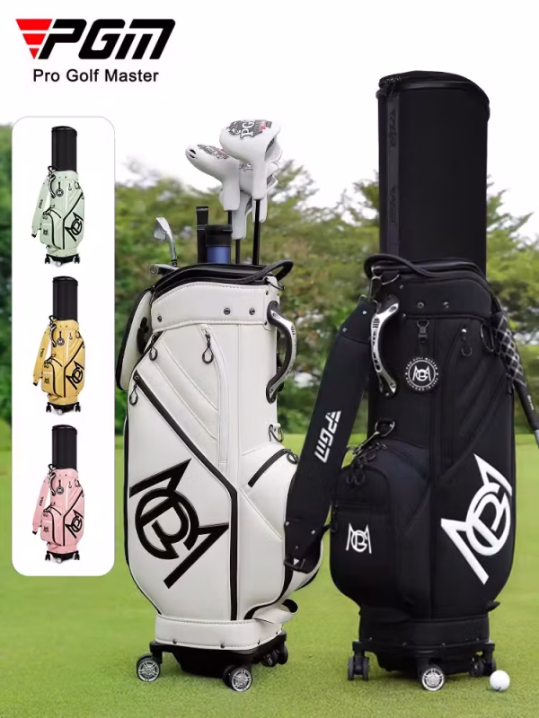 PGM Pro Golf Cart Bag – Multi - Color Stylish Design with Wheels