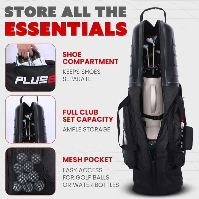 Plus 8 Hard Case Golf Travel Bags,Smooth Rolling Wheels – Stress-Free Maneuver on AirportsCourses